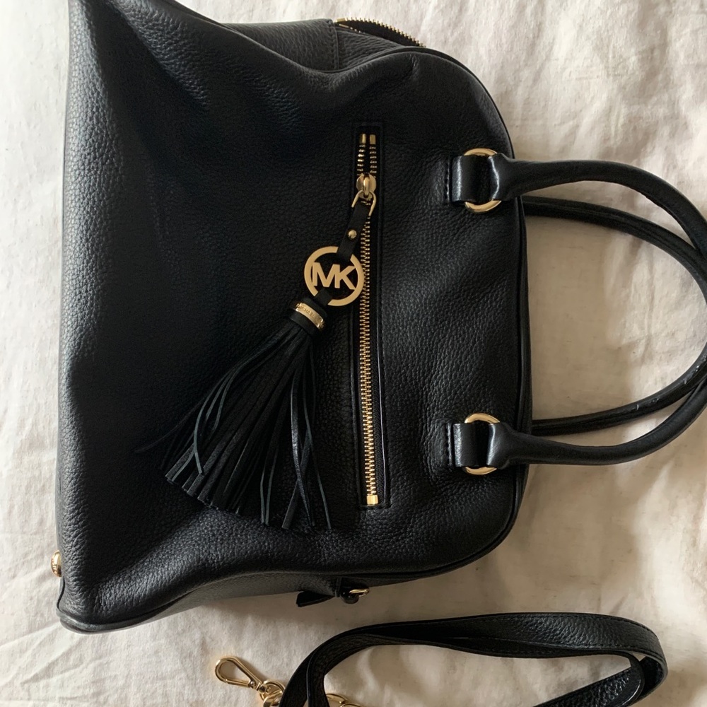 Michael Kors black leather bag with leather strap